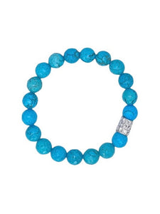 Ava Beaded Stretch Bracelet - Turquoise