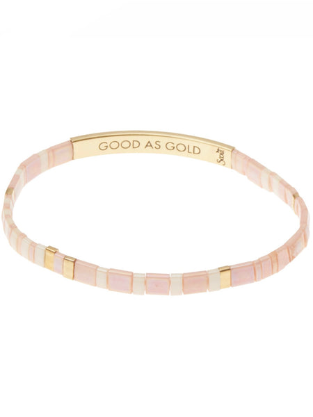 Good Karma Miyuki Bracelet | Good As Gold - Blush/Gold