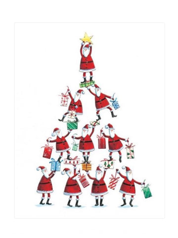 Tree of Santas Boxed Cards