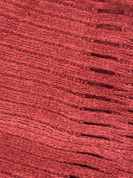 Tassel Knit Fringe Infinity Scarf - Brick