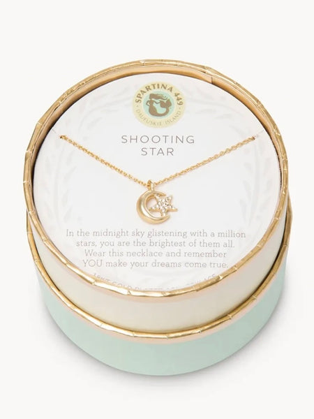 Sea La Vie Shooting Star/Moon Necklace - Gold