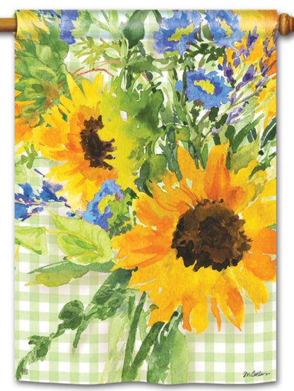 Sunflower on Gingham Standard Flag (Flag Pole Sold Separately)