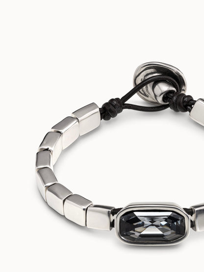 Anaconda Bracelet - Silver with Gray Crystal