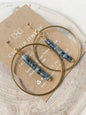 Drop Hoop Earrings | Labradorite Round