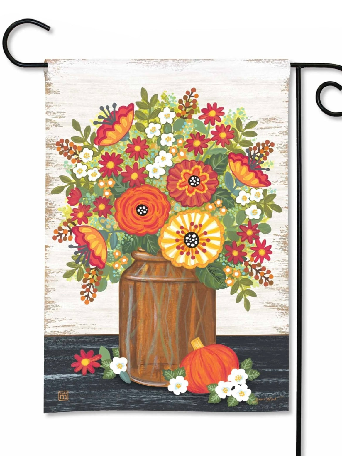 Rustic Fall Flowers Garden Flag (Flag Stand Sold Separately)
