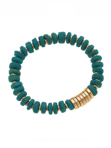 Henley Bracelet in Green Turquoise Wood
