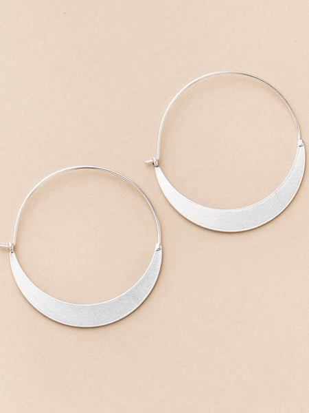 Refined Earring Collection - Crescent Hoop/Sterling Silver