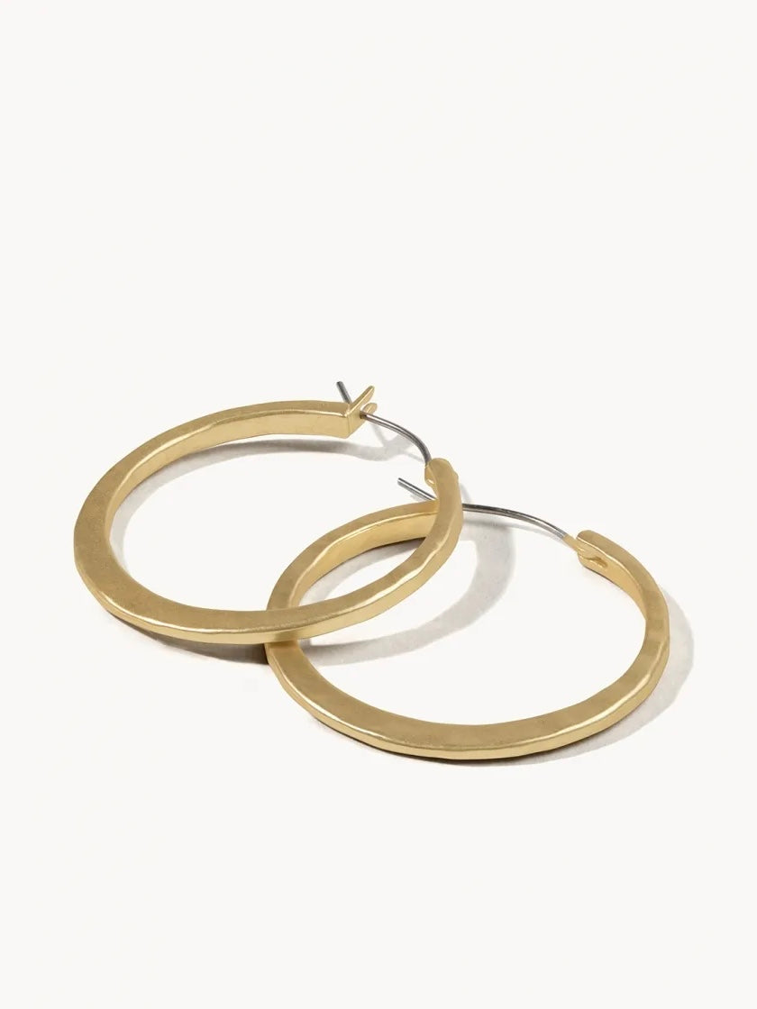 Textured Hoop Earrings - Gold