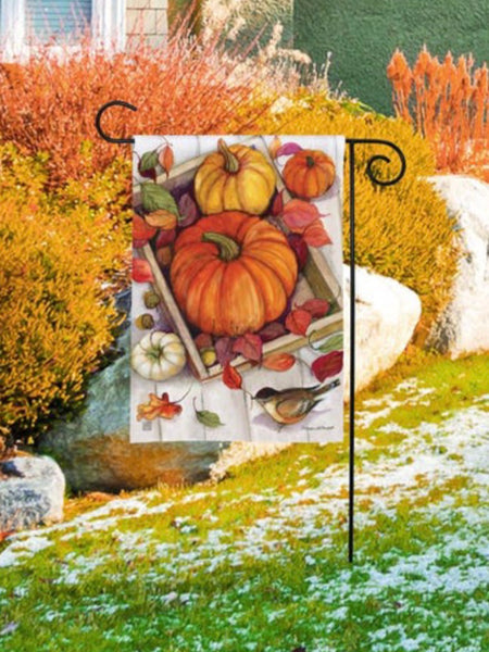 Pumpkin Crate Garden Flag (Flag Stand Sold Separately)