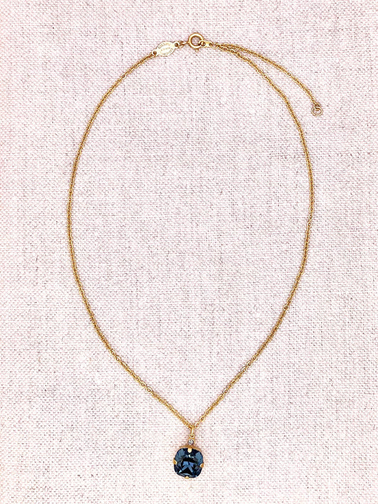 Anne Necklace - Gold with Midnight Blue