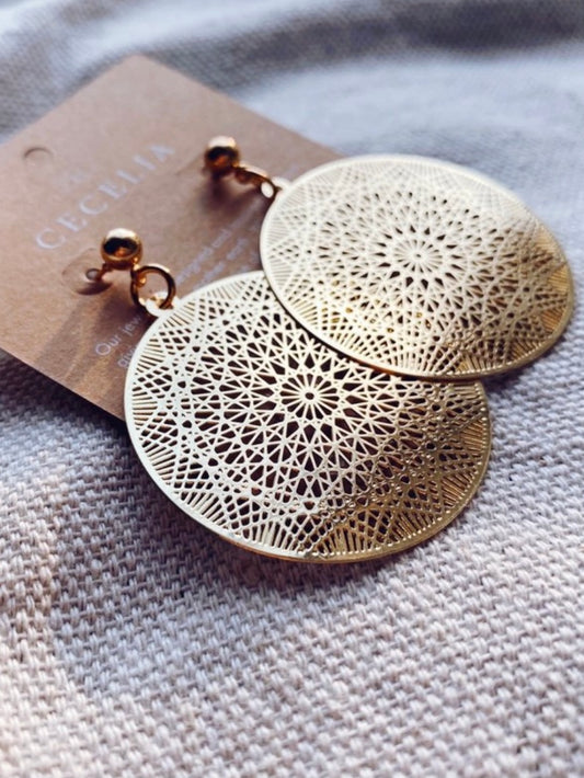 Hepburn Filigree Pendant Earrings | Round Mandala