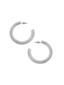 Arabella Hoop Earrings in Silver Satin