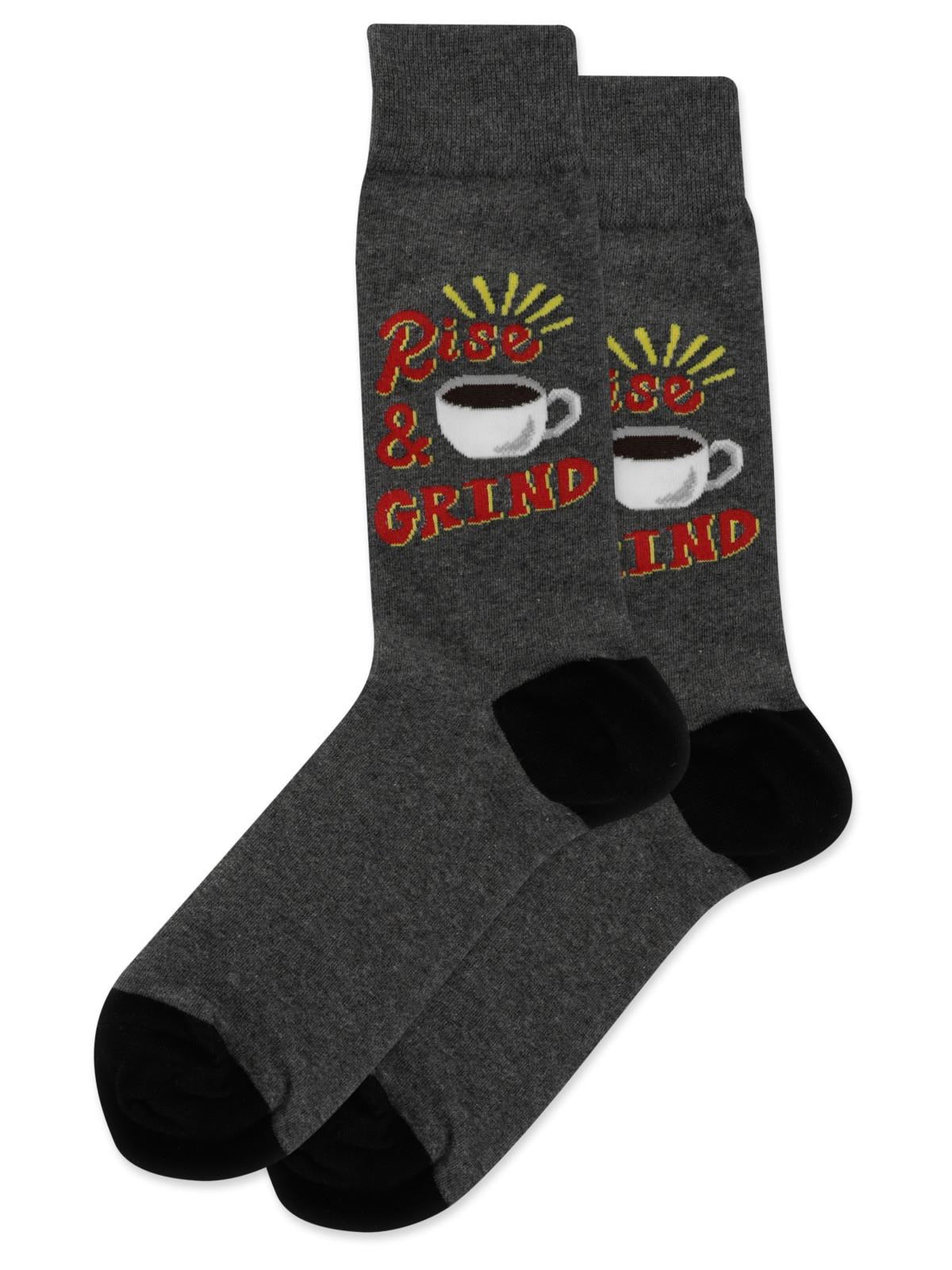 Men’s Rise and Grind Crew Socks Charcoal