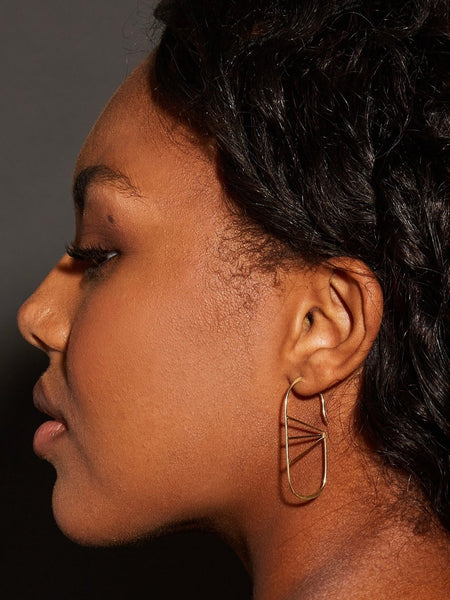 Brass Angles Threader Earring