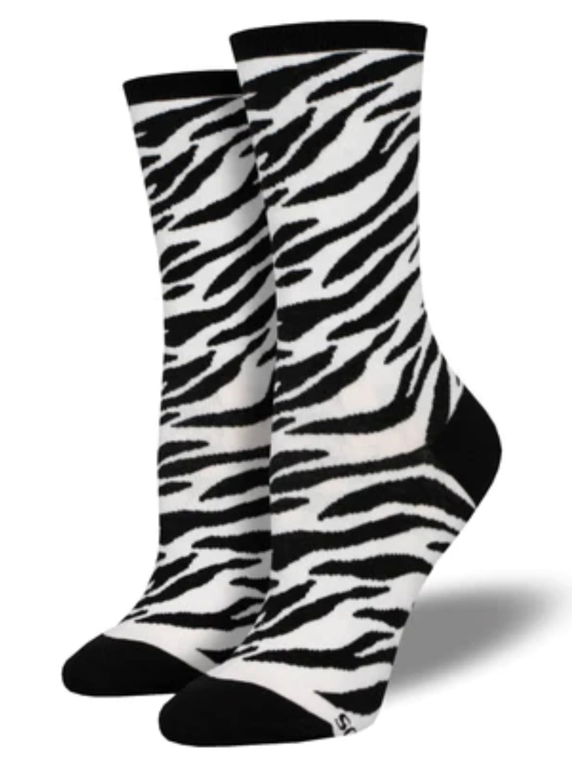 Women’s Zebra Print Socks White