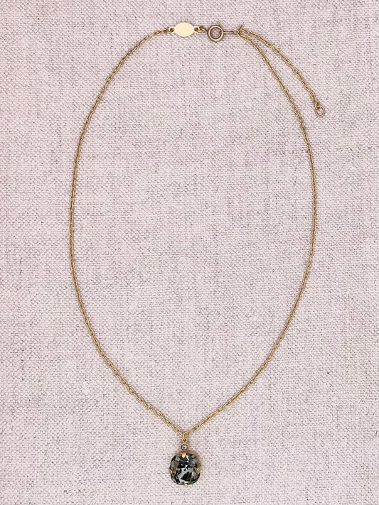 Anne Necklace - Gold with Black Diamond