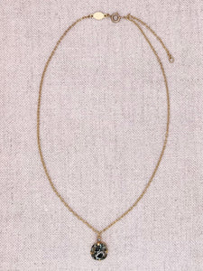 Anne Necklace - Gold with Black Diamond