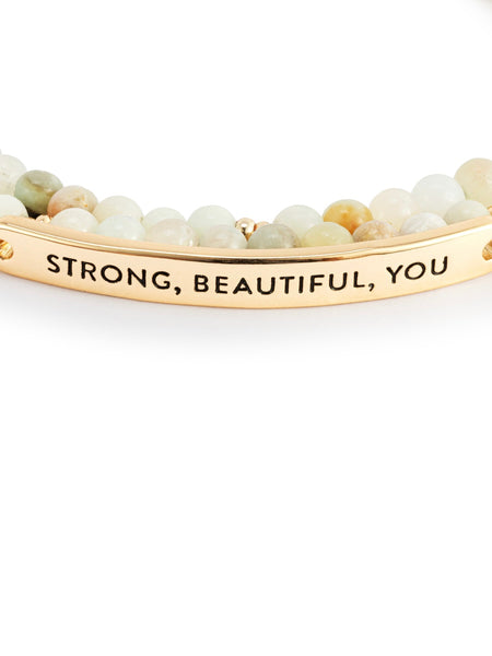 Strong, Beautiful, You Necklace/Bracelet - Green Mix