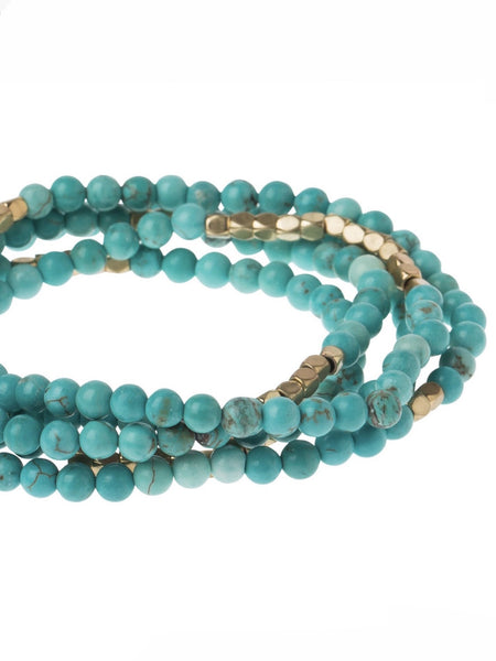 Turquoise/gold - Stone of the Sky Wrap Bracelet/Necklace