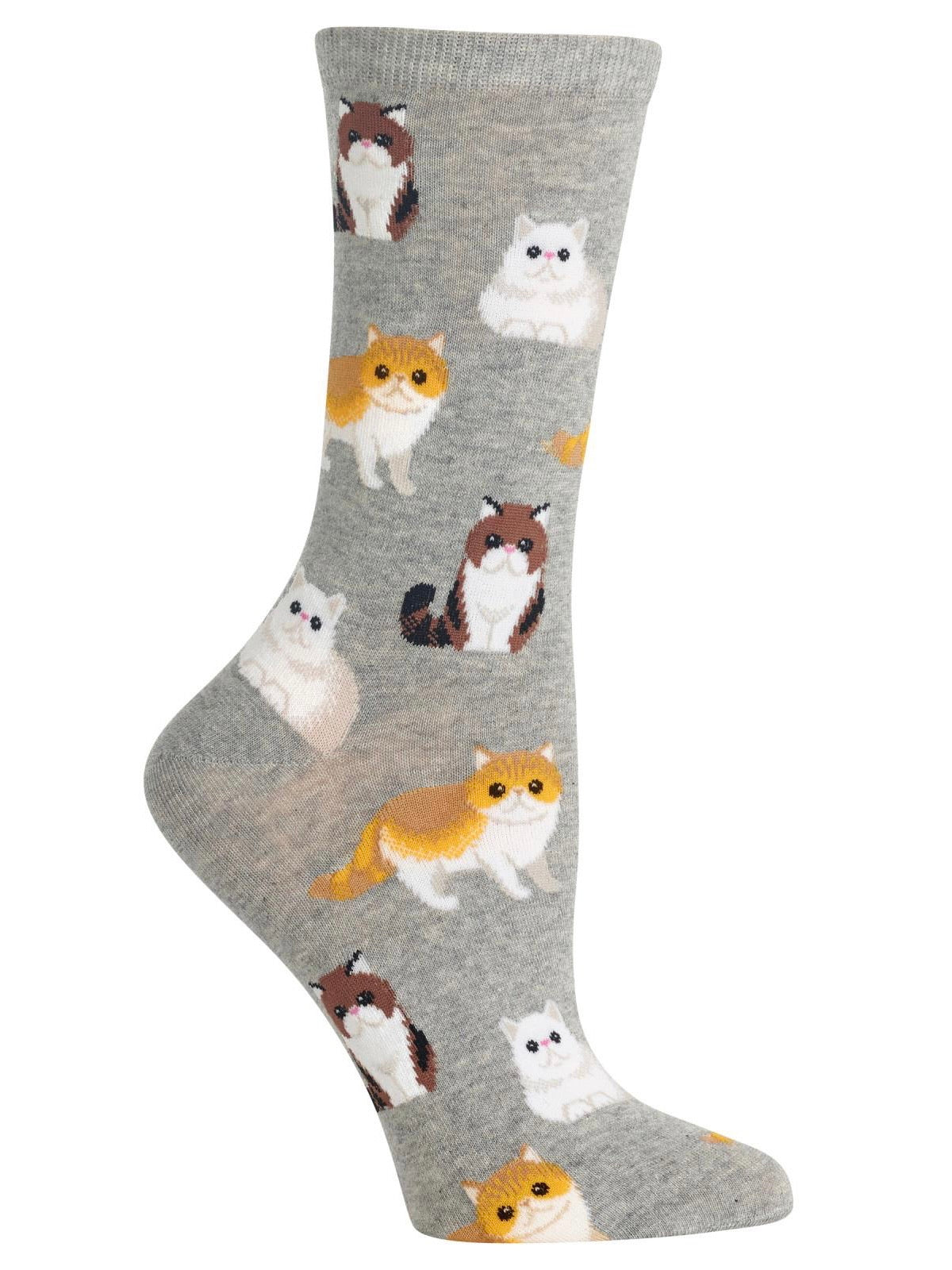 Women’s Persian Cats Crew Socks Sweatshirt Gray Heather