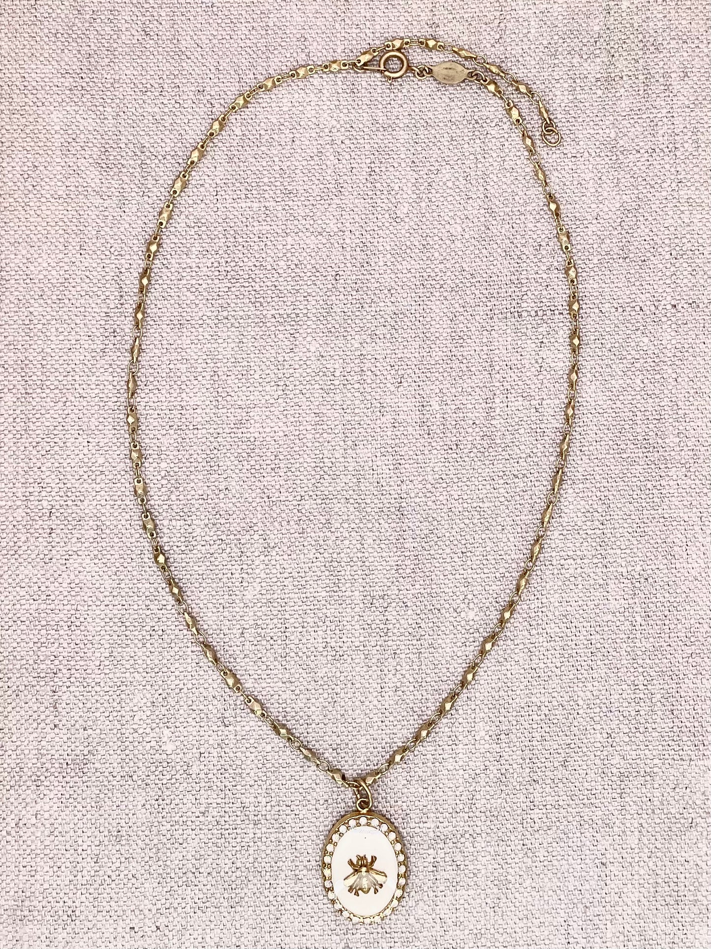 Sylvie Necklace - Gold with White