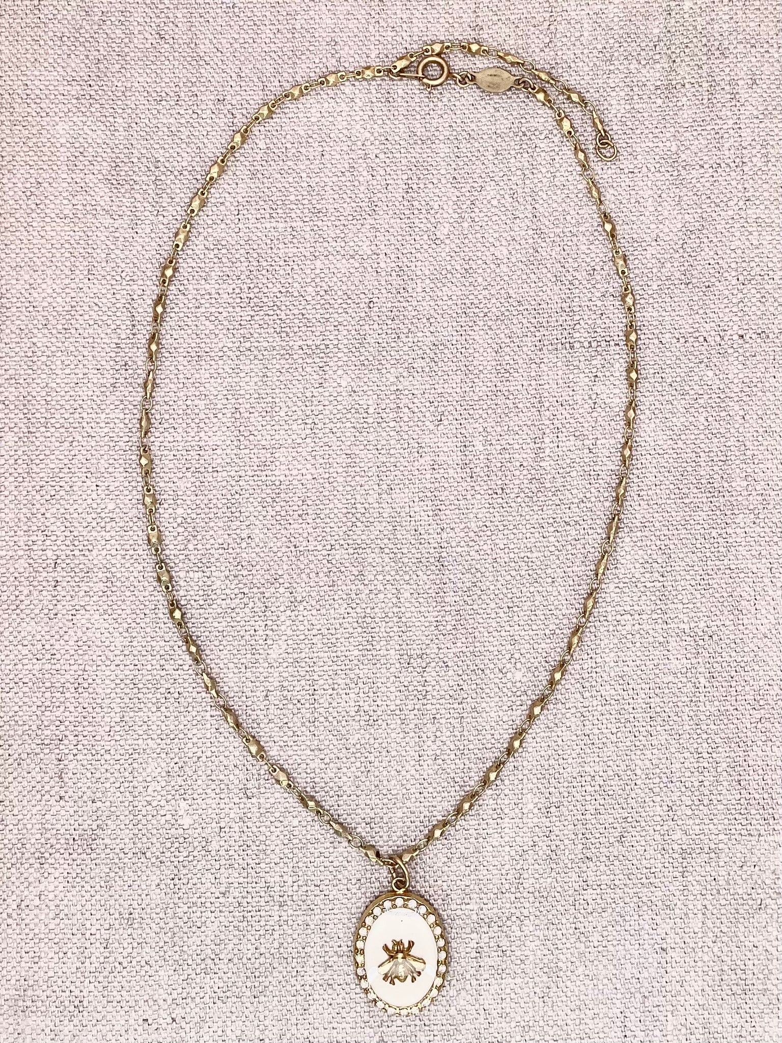 Sylvie Necklace - Gold with White