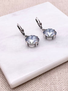 Anne Earrings - Silver with Blue Shade