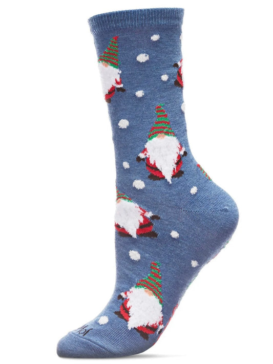 Women’s Gnome for the Holidays Crew Socks Denim Heather