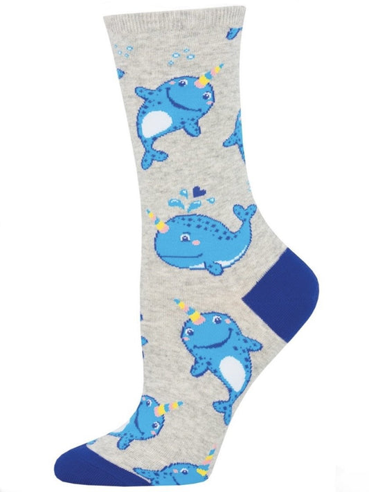 Women’s Unicorn Of The Sea Socks Gray Heather