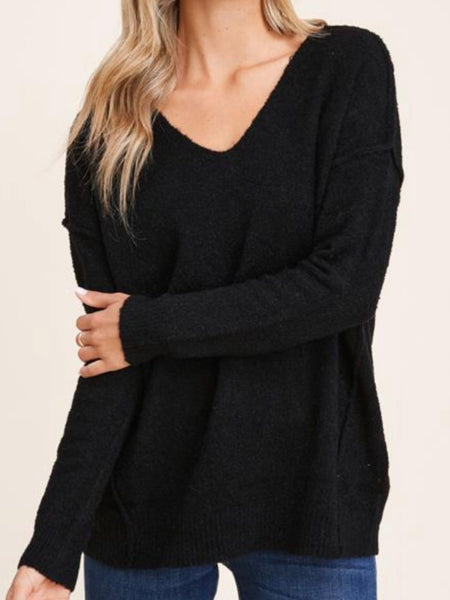 Vera V-Neck Sweater - Black