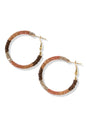 Rose Gold, Gold Bronze Color Block Small Hoop Lever Back Earrings