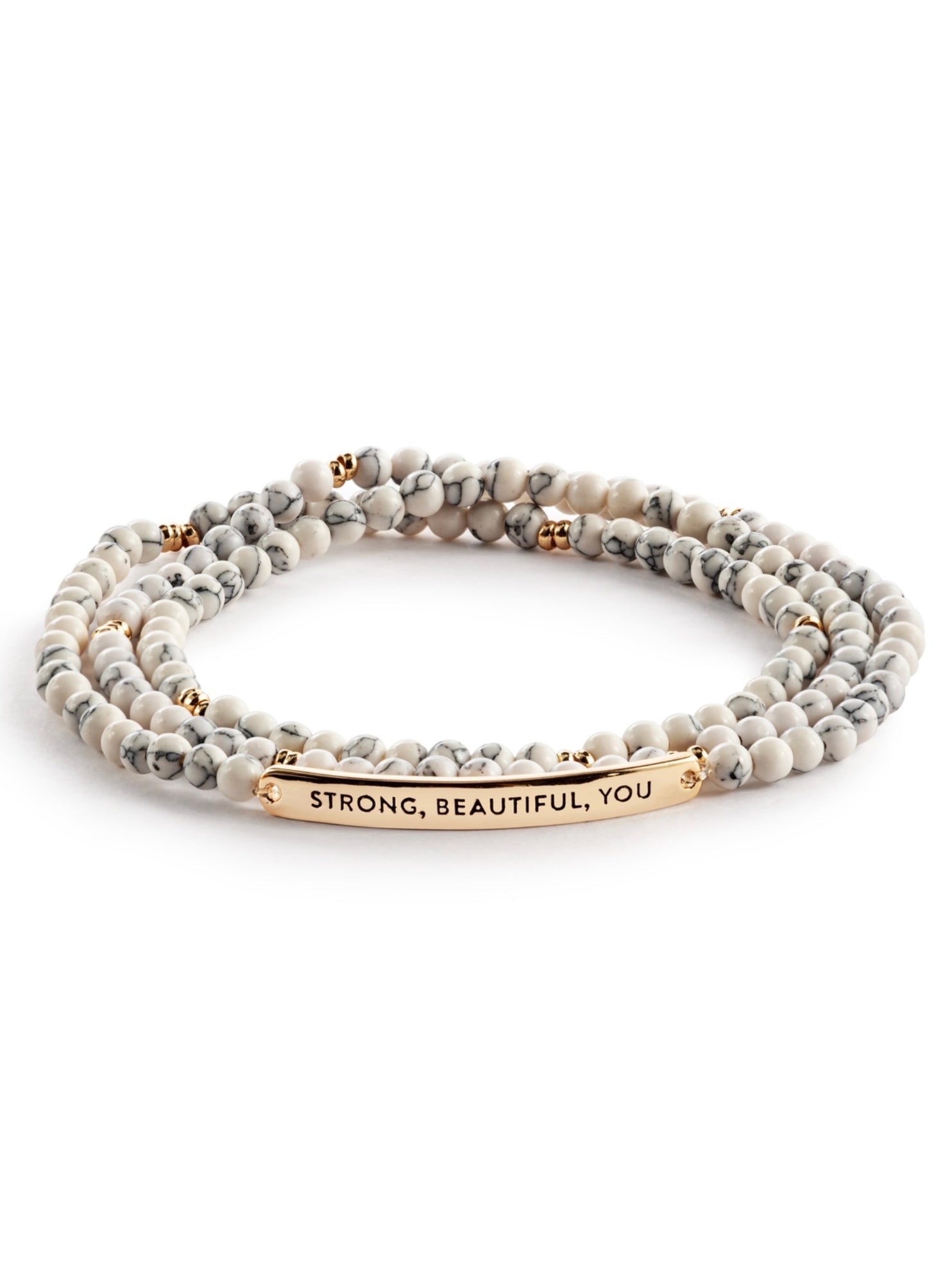 Strong, Beautiful, You Necklace/Bracelet - White