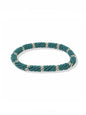 Teal And Ivory Stripe Slide And Stack Bracelet