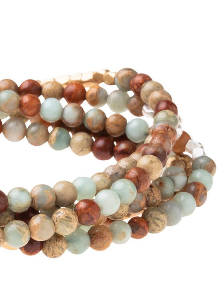 Aqua Terra - Stone of Peace Wrap Bracelet/Necklace