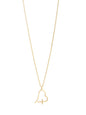 Free Form Heart Cross Necklace - Gold