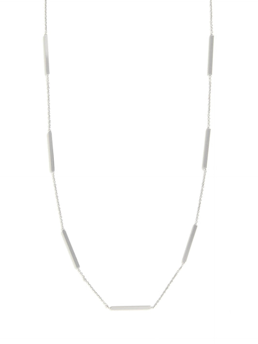 Multi Narrow Bars Necklace (Silver)