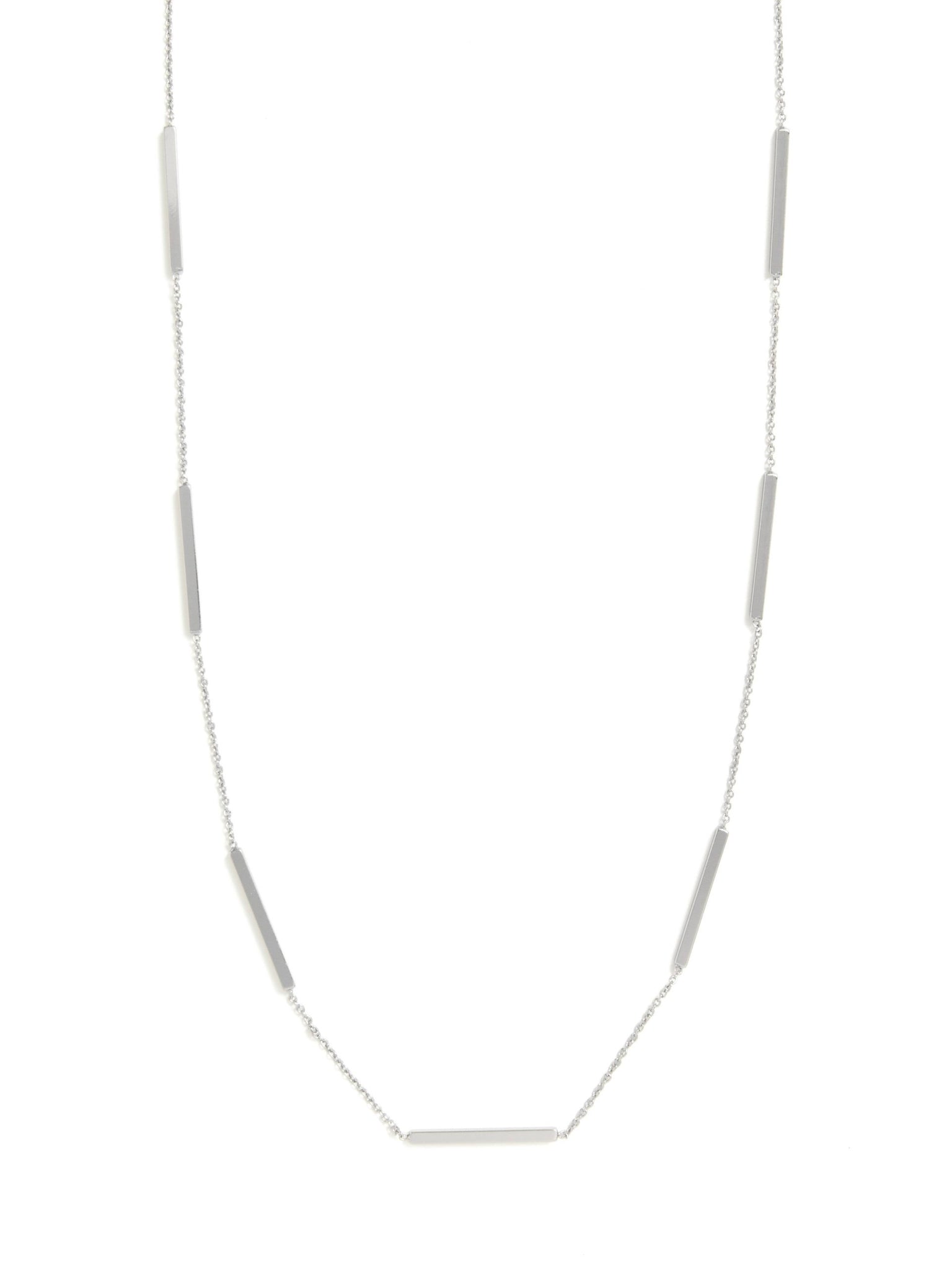Multi Narrow Bars Necklace (Silver)