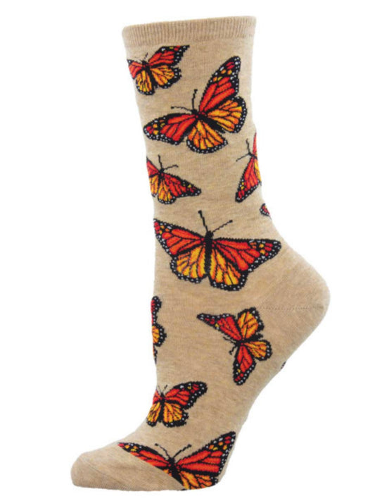 Women’s Social Butterfly Socks Hemp Heather