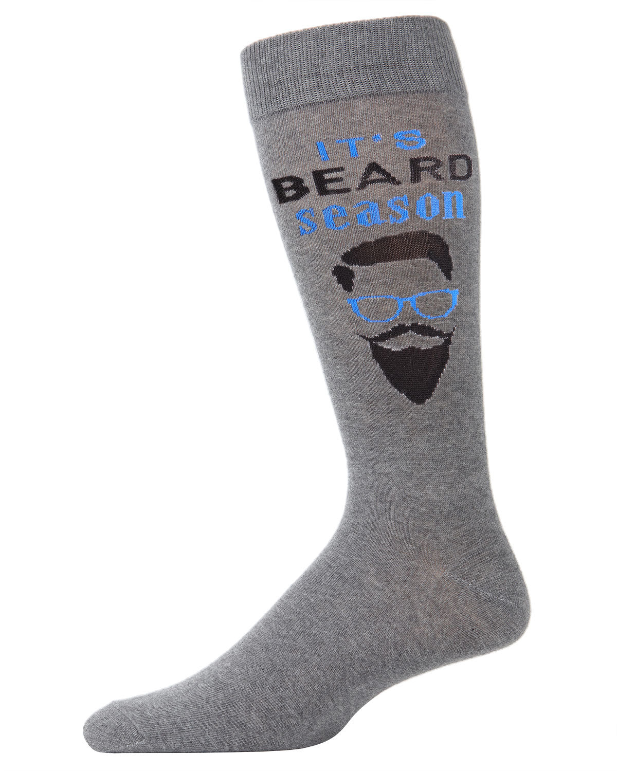 Men’s It’s Beard Season Bamboo Blend Crew Socks Medium Gray Heather