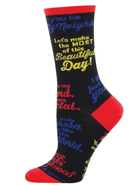 Women’s Mister Rogers Quotes Socks Black