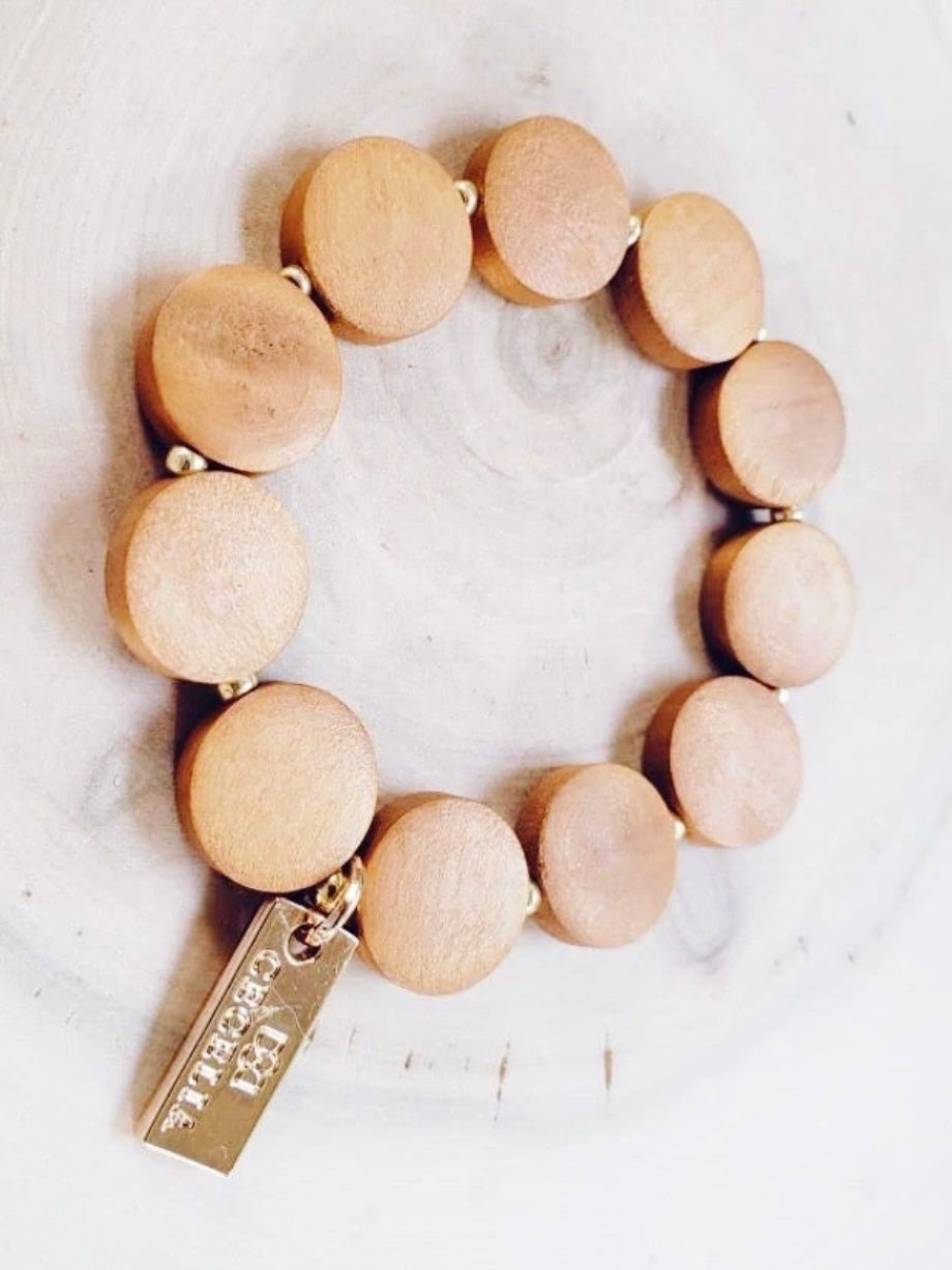 Wood Coin Bracelet