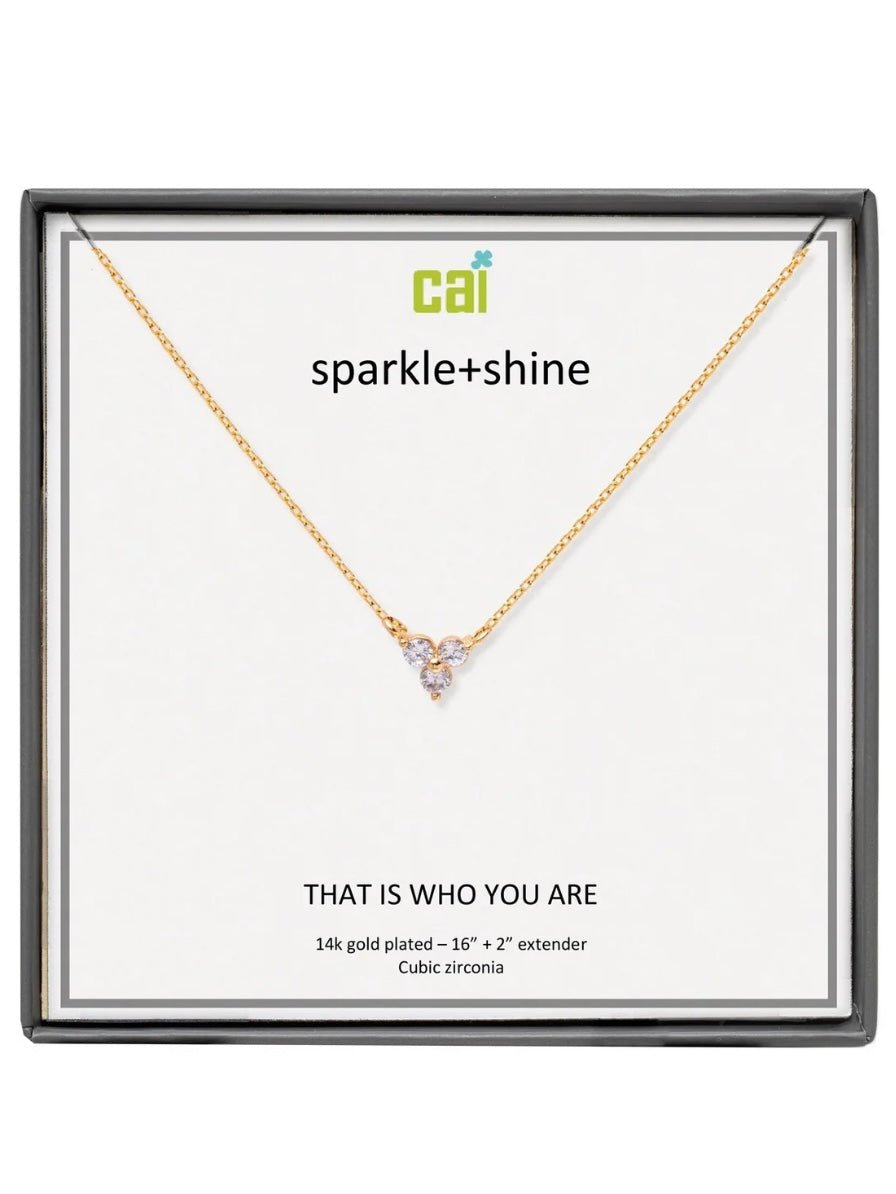Gold Trio Sparkle + Shine Necklace