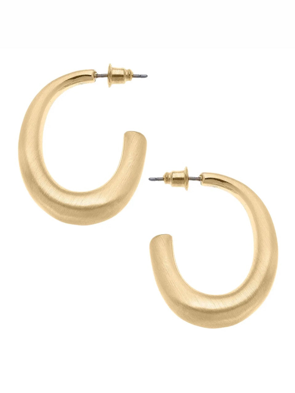 Naomi Hoop Earrings in Satin Gold