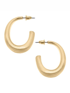 Naomi Hoop Earrings in Satin Gold