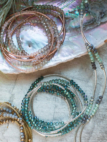 Seabreeze/Silver Scout Wrap Bracelet/Necklace