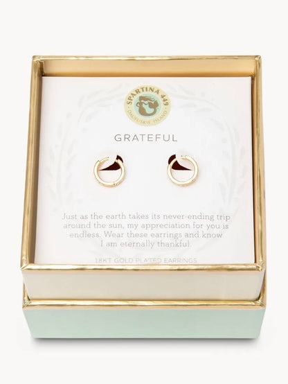 Sea La Vie Grateful Hoop Earrings - Gold