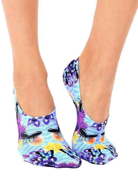 Striped Butterfly Liner Socks