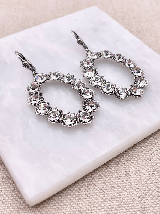 Dominique Earrings - Silver with Crystal