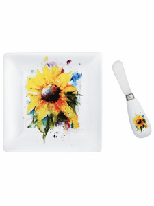 Sunflower Plate with Spreader Set