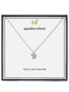 Silver Heart Sparkle + Shine Necklace